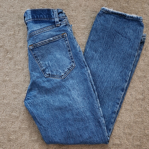 ABERCROMBIE '90s straight ultra high rise distressed curve love jeans 25/0 short - Picture 2 of 10